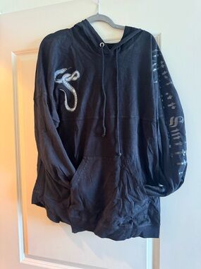 Taylor Swift Black Hoodie with Silver Snake Graphic reputation
